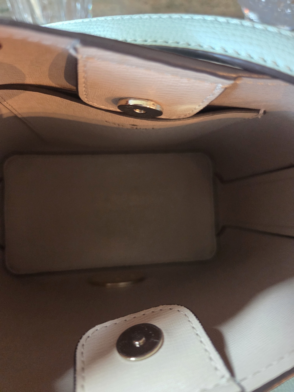 Kate Spade Light Blue Leather Bucket Bag with Matching Wallet - Picture 4 of 11